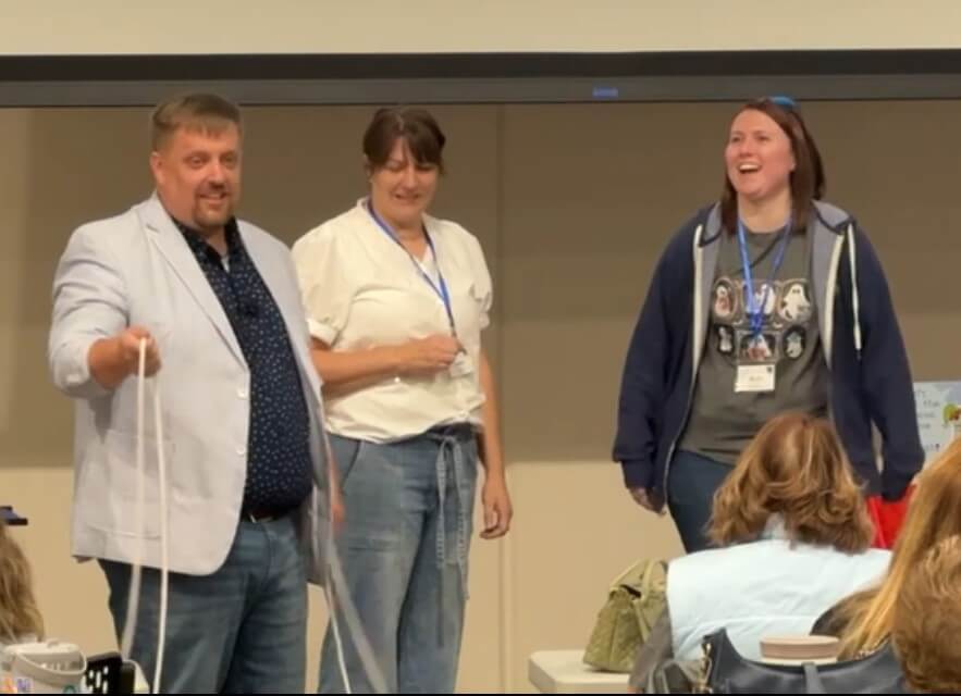 Frank Bright performing for a corporate event